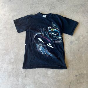 Harlequin y2k whale space tee 1990s Mens size M Medium
